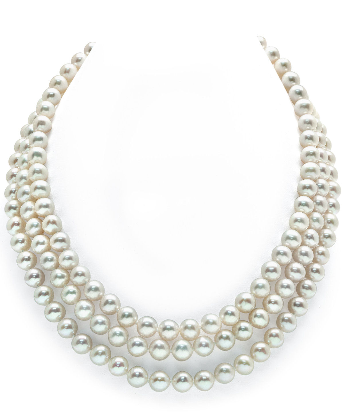 Buy 7 8mm Triple Strand White Freshwater Pearl Necklace For 449 The