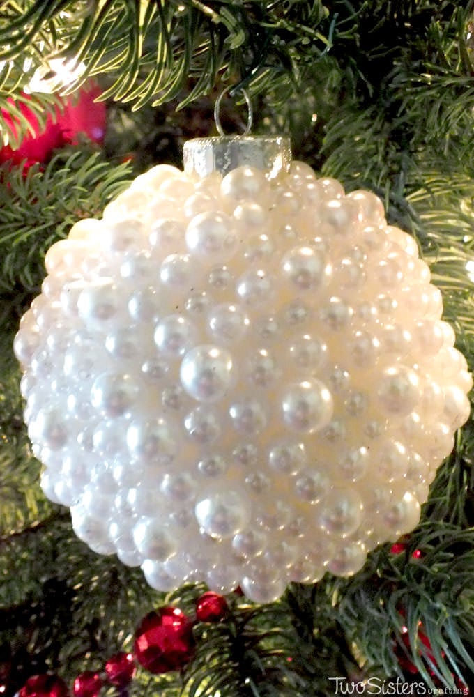 pearl colored christmas ornaments
