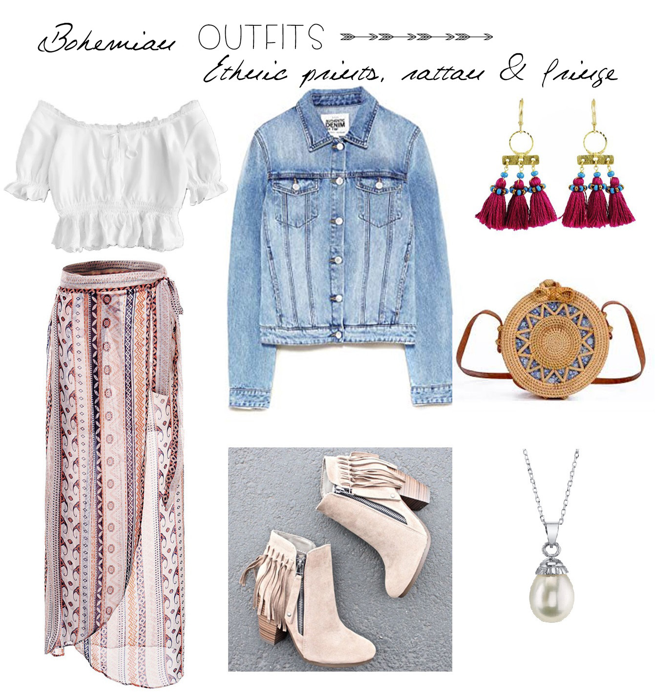 bohemian outfit for chubby female