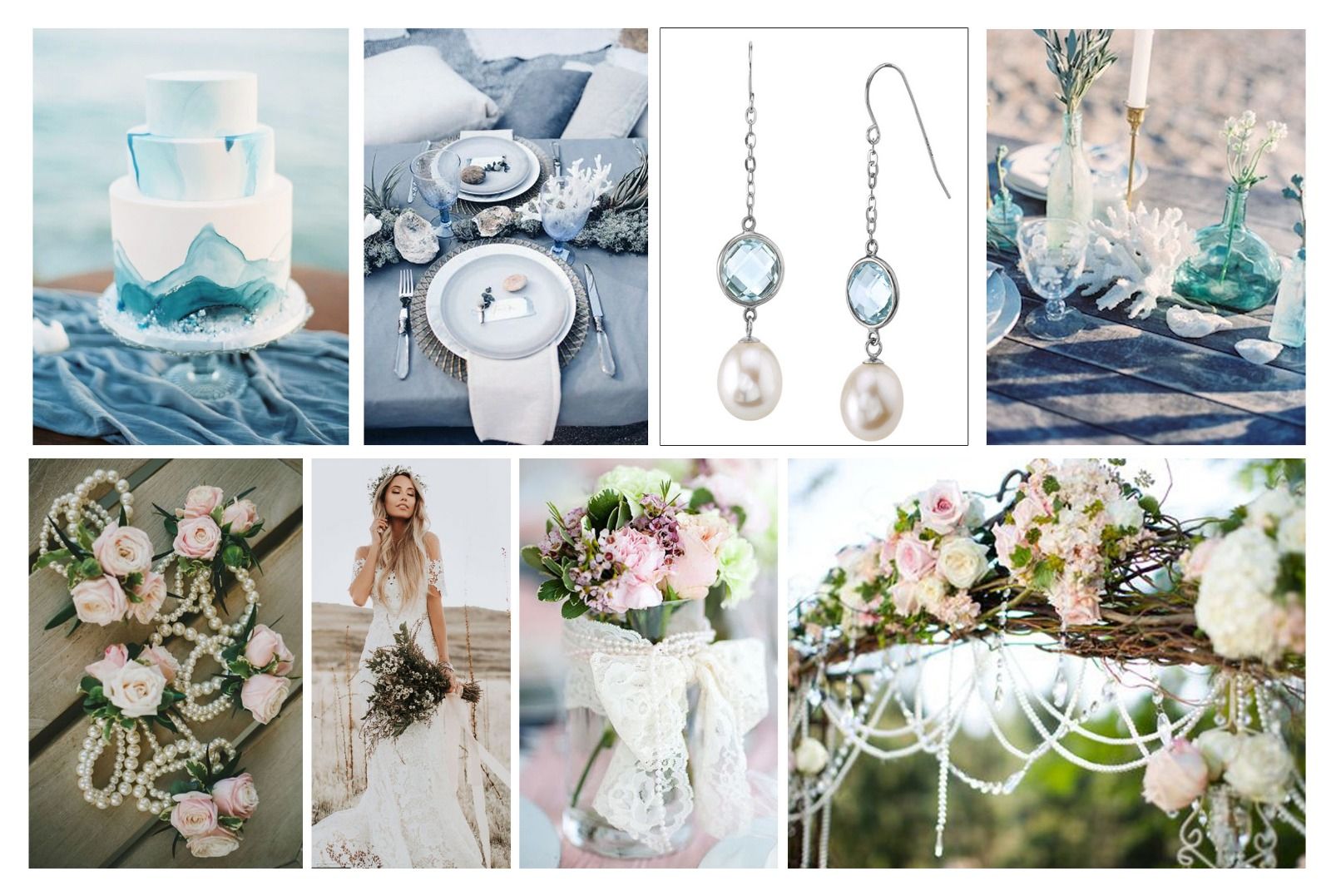 Pearl Bridal Jewelry and Decor for a Stunning Beach Wedding
