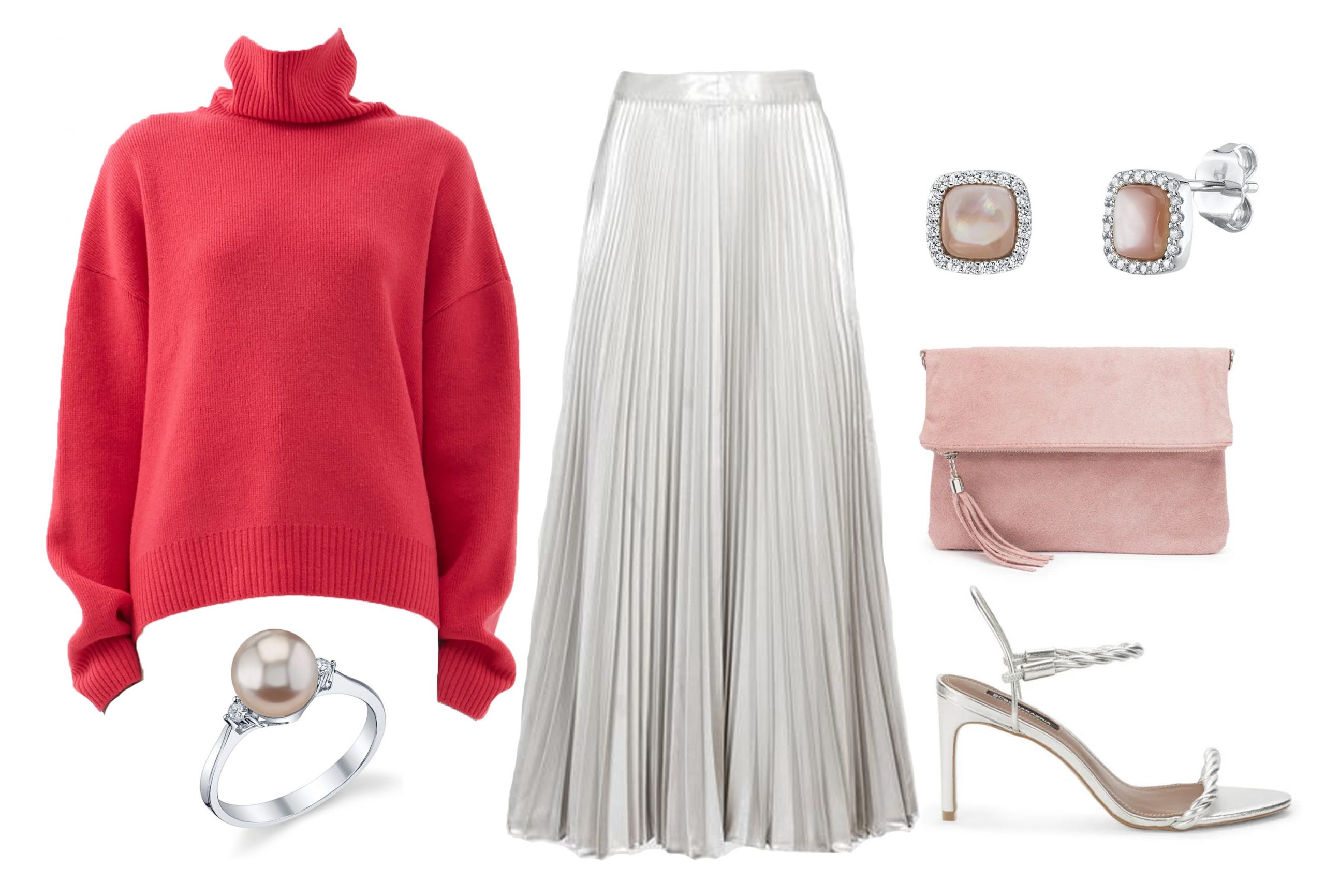 Easy Holiday Outfit Ideas, Red Wrap Skirt