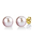 10mm Pink Freshwater Round Pearl Stud Earrings