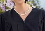 6.5-7.0mm Japanese Akoya Pearl Necklace & Earrings- AAA Quality - Model Image