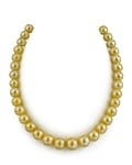 9-11mm Golden South Sea Pearl Necklace - GIA Certified