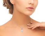 14K Gold South Sea Pearl & Diamond Symphony Pendant - Model Image