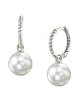 White South Sea Pearl Hoop Via Earrings