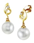 14K Gold South Sea Pearl & Diamond Symphony Earrings