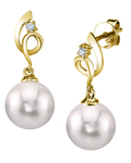 14K Gold Akoya Certified Hanadama Pearl & Diamond Symphony Earrings