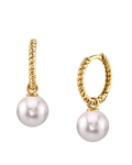 Japanese Akoya Pearl Hoop Via Earrings