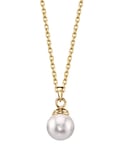 14K Gold Japanese Akoya Pearl Hope Pendant