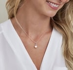 Akoya Pearl & Diamond Michelle Pendant- Choose Your Pearl Color - Model Image