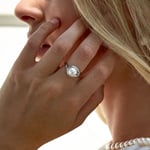 Freshwater Pearl & Diamond Willow Ring - Model Image