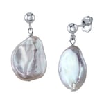 White Freshwater Baroque Pearl Alaya Earrings