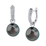 14K Gold Tahitian South Sea Pearl & Diamond Charlie Earrings