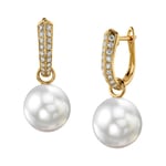 14K Gold White South Sea Pearl & Diamond Charlie Earrings