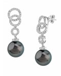 Tahitian South Sea Pearl & Diamond Link Earrings