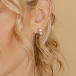 14K Gold Freshwater Pearl Christie Earrings - Model Image