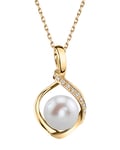 Freshwater Pearl & Diamond Alexis Pendant- Choose Your Color