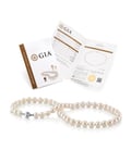 GIA Certified 8.0-8.5mm Japanese Akoya White Pearl Necklace - AAA Quality