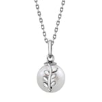 14K Gold Freshwater Pearl & Jayne Leaf Pendant