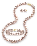 7.0-7.5mm Pink Freshwater Pearl Necklace, Bracelet & Earrings - Secondary Image