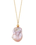 13mm Pink Freshwater Baroque Pearl Solitaire Designer Pendant