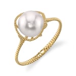 14K Gold Akoya Pearl Raven Ring