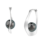 Tahitian South Sea Pearl Hoop Sloane Earrings