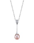 Pink Freshwater Pearl Long Teardrop Pendant