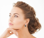 Tahitian South Sea Pearl Sherry Earrings - Model Image