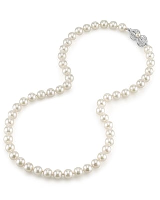 13-16mm White Baroque Freshwater Pearl Necklace - AAA Quality