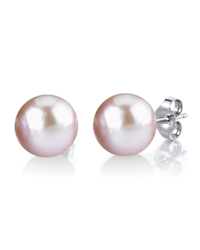 Buy Pink Pearl Stud Earrings by Ishhaara Online at Aza Fashions.