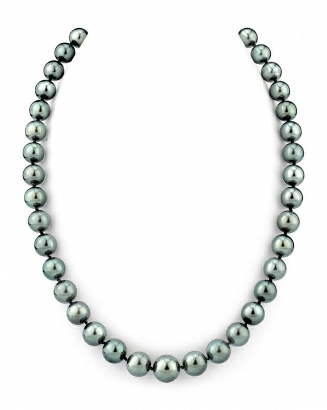 9-11.4mm Peacock Tahitian South Sea Pearl Necklace - PSL Certified