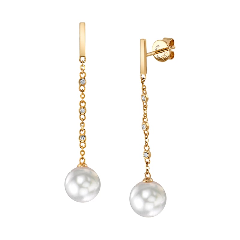 White South Sea Pearl & Diamond Estelle Earrings