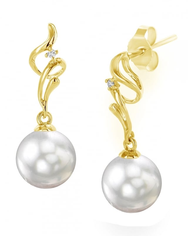 White South Sea Pearl & Diamond Aria Earrings