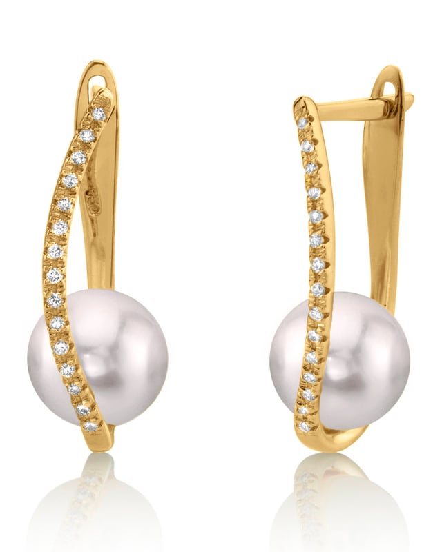 Akoya Pearl & Diamond Eliza Earrings