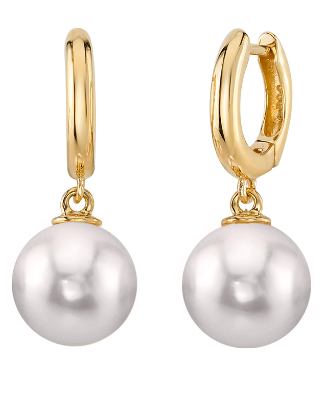 White South Sea Pearl Huggie Mary Earrings