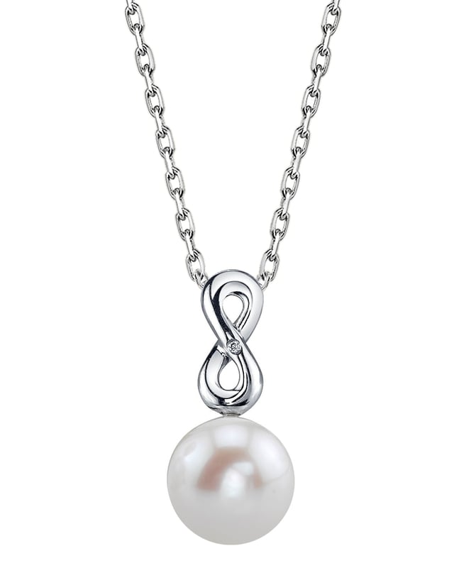 Freshwater Pearl & Diamond Rachel Pendant