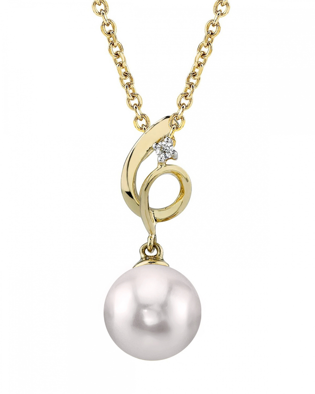Akoya Pearl & Diamond Symphony Pendant- Choose Your Pearl Color