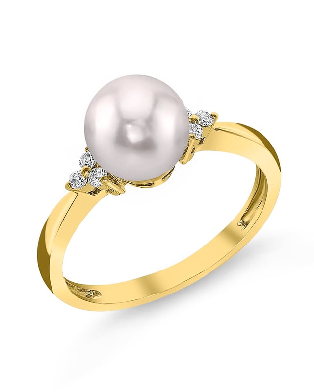 Akoya Pearl & Diamond Grace Ring