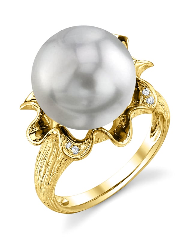 South Sea Pearl & Diamond Robin Ring