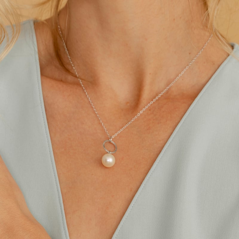 White South Sea Pearl Deena Pendant - Model Image