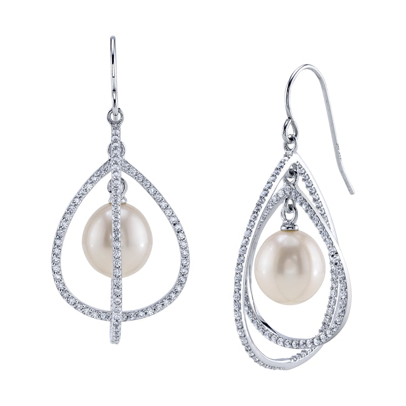 White Freshwater Pearl Eternal Earrings