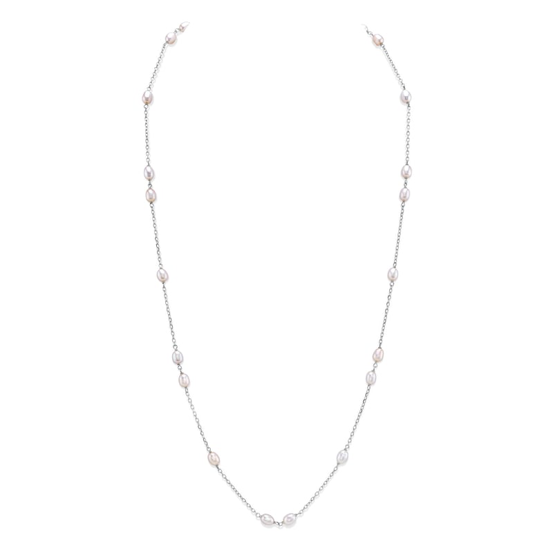 White Freshwater Pearl Tincup Anna Necklace