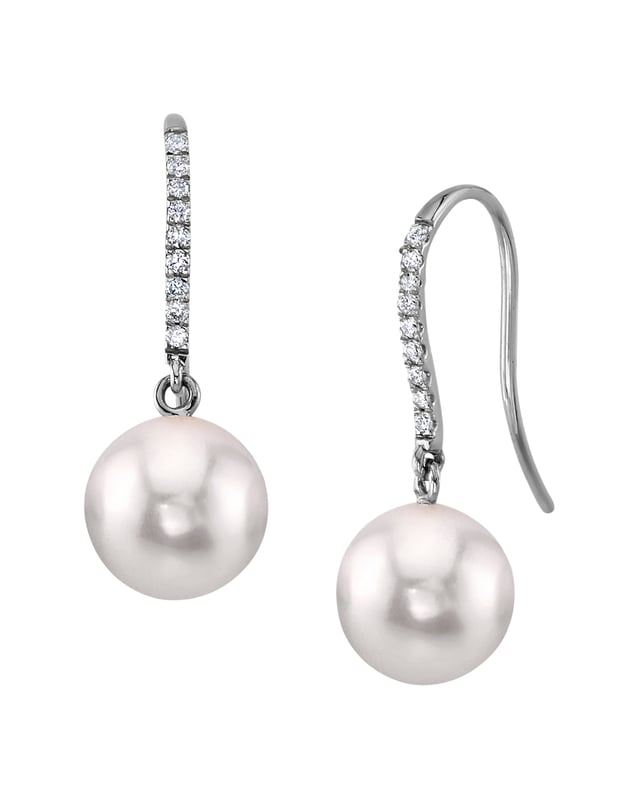 Freshwater Pearl & Diamond Margot Earrings