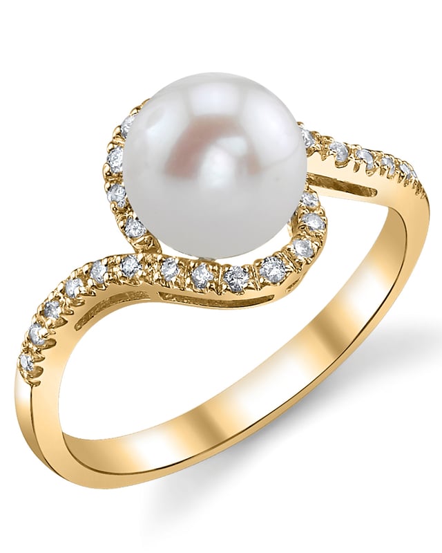 Freshwater Pearl & Diamond Cheryl Ring