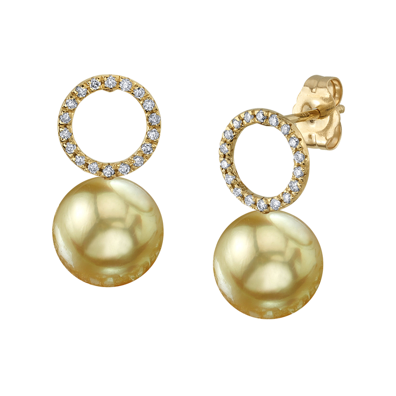 14kt gold Sea of Beauty double akoya pearl diamond earrings