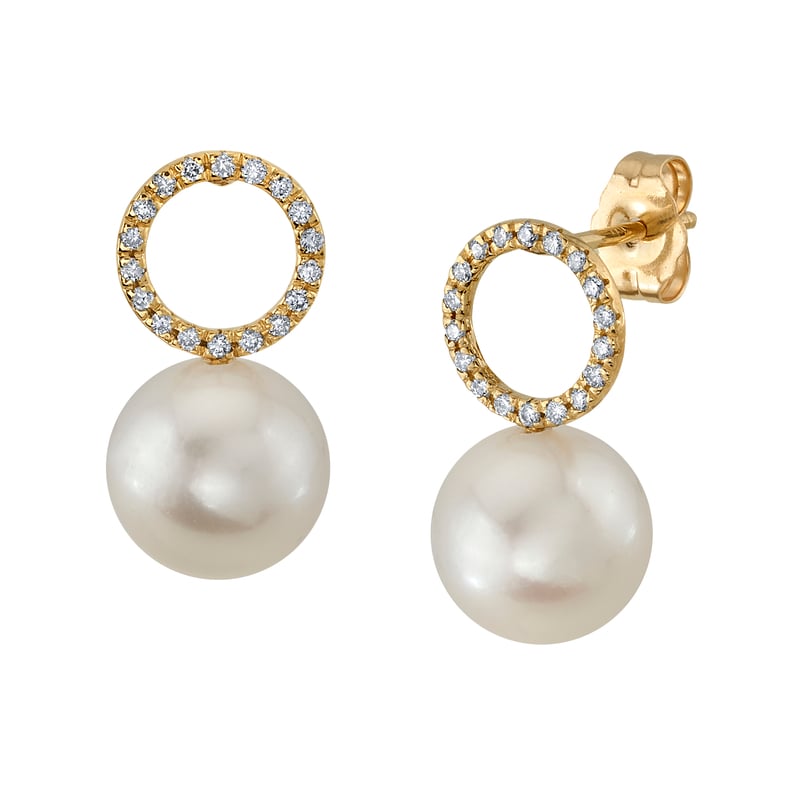 Freshwater Pearl & Diamond Maya Earrings