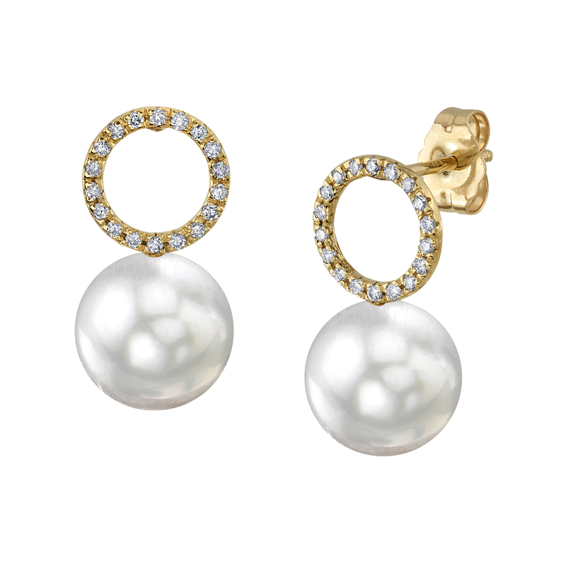 White South Sea Pearl & Diamond Maya Earrings