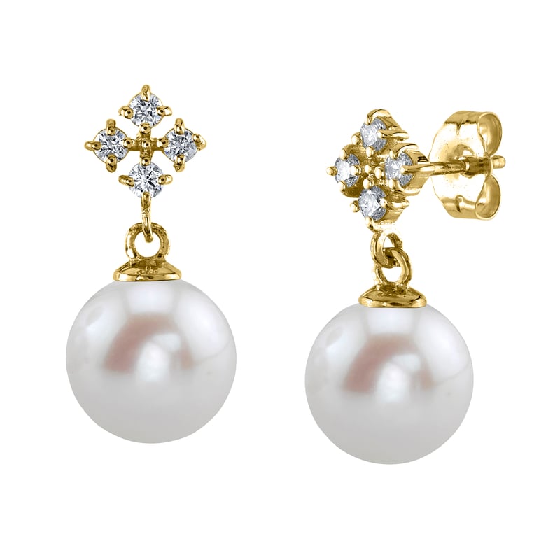 Freshwater Pearl & Diamond Millie Earrings